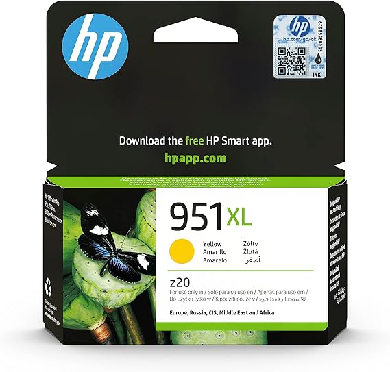 HP 951XL CN048AE, Amarillo, Cartucho de Tinta de Alta Capacidad Original, 1.500 páginas, Para impresoras HP Officejet Pro serie 8600, 8100, 251dw, 276sw