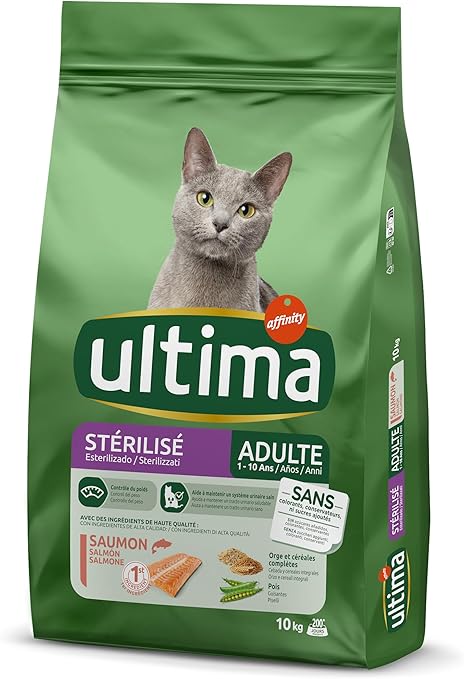 Ultima Esterilizado Adult Salmón - Comida Seca para Gatos - 10kg