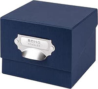 Rössler Papier 1325452900 - S.O.H.O. Caja para guardar fotos, con etiqueta inscribible, azul marino, 1 unidad