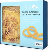 RAYLU PAPER - Gomas elásticas de caucho 100% natural, bandas elásticas papelería resistentes y reutilizables para oficina y hogar (180 Ø x 10 mm, 100g)