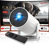 Proyector Portatil 4K SB-502 Rollei, Miniproyector 4K con Auto Keystone 210° Rotation Video Projector Casa Soporte Android 11/WiFi 6/BT 5.4 con Pantalla, Proyector-Portatil-4K-Mini-Projector