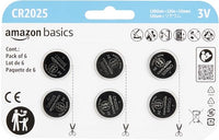 Amazon Basics CR2025 Lithium-Knopfzellenbatterie, langanhaltende Leistung, frei von Quecksilber, 3 V, 6 Stück