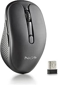 NGS EVO Rust Black - Ratón inalámbrico Recargable de 2,4 GHz para Ordenador/Portátil/MacBook/PC/Mac/iPad/Tablet, Teclas Silenciosas, 3 Niveles de dpi: 800/1200/1600, Diseñado para Diestros, Negro