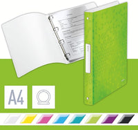 Leitz Ringbuch, A4, 32 mm Rückenbreite, Für bis zu 190 Blatt, Grün, WOW, 42580054