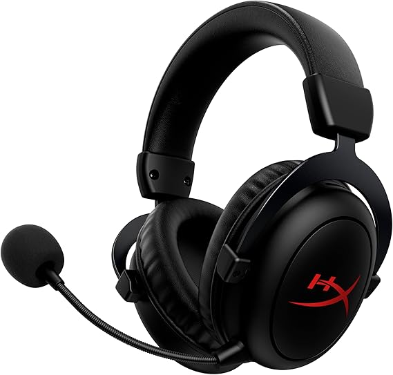 HyperX Cloud II Core Inalámbrico - Auriculares gaming para PC, DTS Headphone:X audio espacial, almohadillas viscoelásticas, Negro