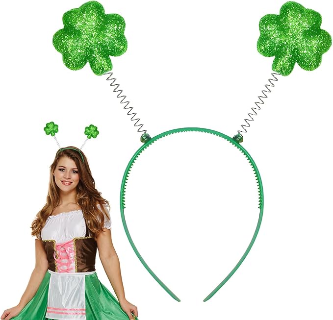 Diadema de tréboles de San Patricio para el Día de San Patricio, cinta flexible para el pelo irlandés para disfraz irlandés de San Patricio, para disfraz irlandés de San Patricio, fiesta de San