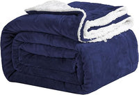 Good Nite Kuscheldecke 200x230cm Marineblau Fleecedecke Wohndecke Decke Sherpa Sofaüberwurf Couchdecke Warm Winter Weich (Marineblau, 200x230cm)