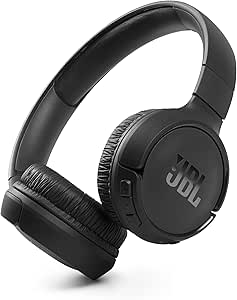 JBL TUNE 510BT Auriculares inalámbricos on-ear con tecnología Bluetooth, ligeros, cómodos y plegables, hasta 40h de batería, Siri y Asistente de Google, con conexión multipunto, negro