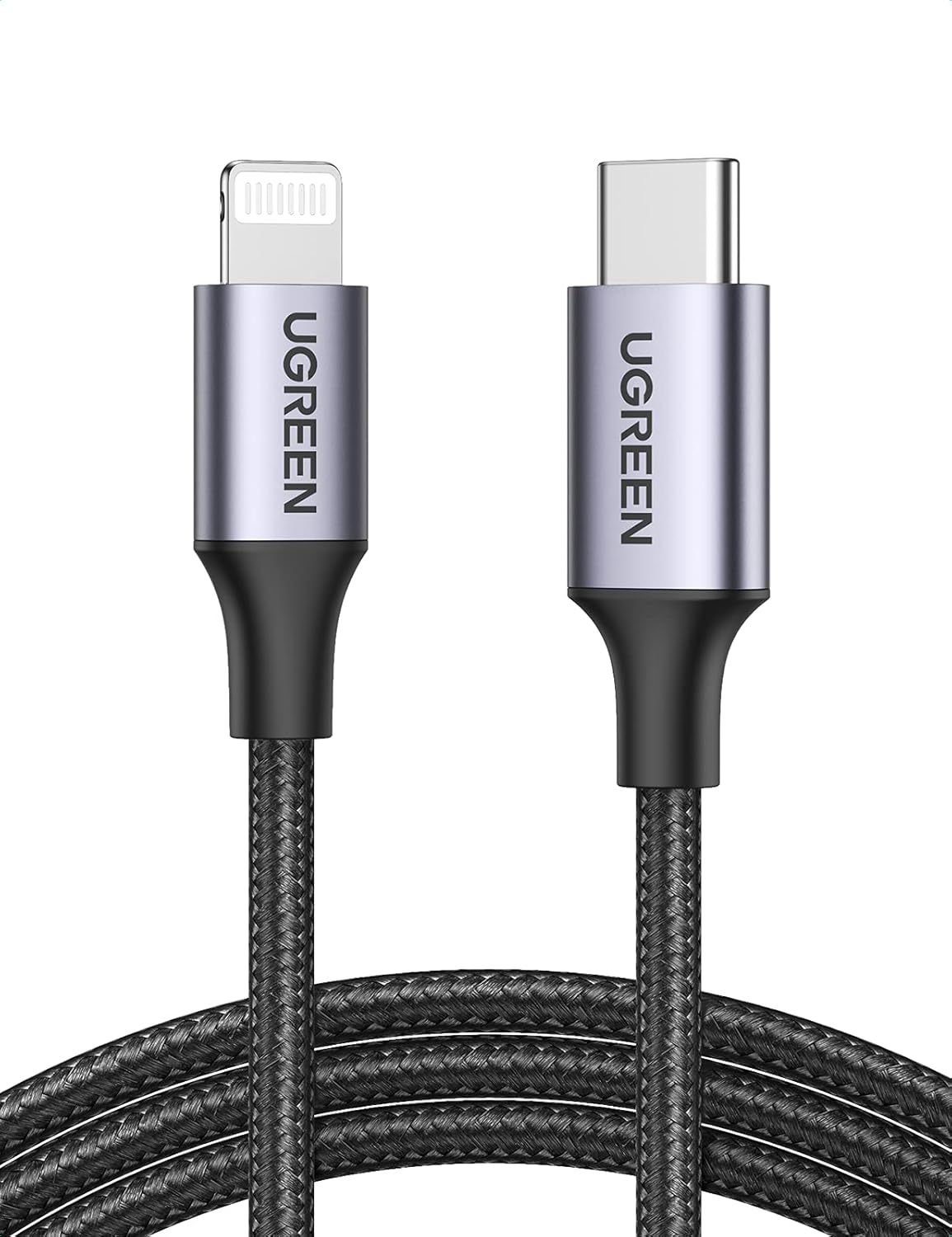 UGREEN Cable USB C a Lightning MFi certificado PD 3.0 compatible con iPhone 14, 13, 12, 11 SE, iPad 10.2 2021, AirPods, etc. (2 M)