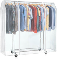 Tatkraft Safe - Funda para Burro de Ropa, Grande 169x90x170 cm, con 2 Cremalleras, Protección Polvo, Humedad y radiación UV, Transparente