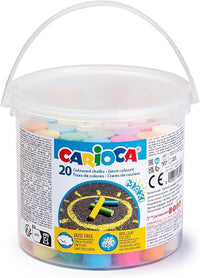 Carioca Bote con Tizas Maxi de Color | Tizas Maxi sin Polvo | Colores brillantes, Lavables y Fáciles de Borrar | 20 piezas