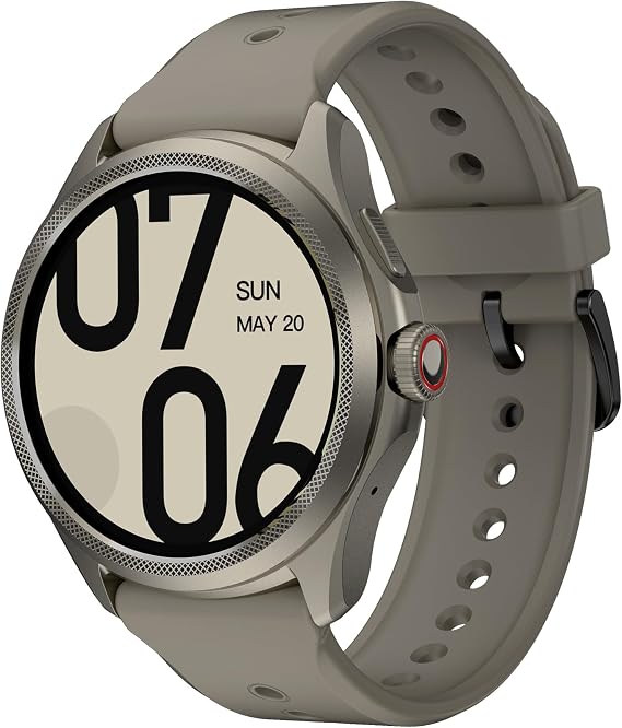 Ticwatch Pro 5 Sandstone Android Smartwatch, Snapdragon W5+ Gen 1 Wear OS Smartwatch, 80 Horas de duración de la batería, GPS Incorporado, brújula 5ATM, NFC No es Compatible con iPhone
