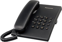 Panasonic KX TS500EXB - Teléfono Fijo con Cable para Hogar u Oficina, Montaje en Pared o Escritorio, Control de Volumen, Repetición de Número, Color Negro