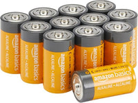 Amazon Basics - Paquete de 12 Pilas alcalinas C para Todo Uso, 1,5 voltios, Vida útil de 5 años