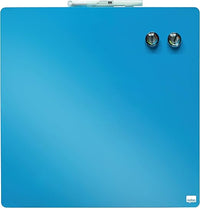 Nobo Pizarra Magnética Pequeña de Color, Sin Marco, Borrado en Seco, Fácil de Limpiar, Aptas Para Uso En Pared, Casa y Oficina, 360 x 360 mm, Azul, 1903873