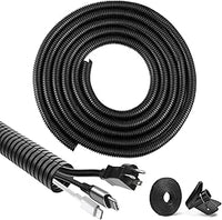 Tubo Corrugado Ranurado Flexible Macarrón Protector de Cables Eléctricos Conductos Subterráneos para Coche y Jardín (13 mm×3 m, Negro)