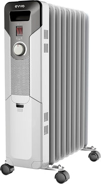 Radiador de Aceite EVVO C9, 2.000W de 9 Elementos, Hasta 20 m2, Bajo Consumo, 3 Modos, Fácil Transporte, Seguridad Sobrecalentamiento, Sistema Recogecables (Blanco)