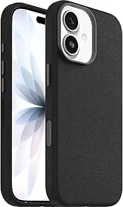 Otterbox Symmetry Series Cactus Leather MagSafe Funda para iPhone 17, a Prueba de Golpes, a Prueba de caídas, Funda Fina Protectora, Testada 3X con estándares Militares anticaídas, Negro