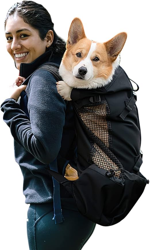 Galatée Mochila para Transporte De Perros, Mochila para Perros Ajustable Portátil, Mochila para Transporte De Mascotas Ventilada, Mochila para Mascotas para Caminar Escalada Al Aire Libre(M, Negro)