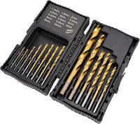 Amazon Basics Juego de brocas de HSS para metal, madera y plástico, 14 piezas, 1,5 - 10 mm