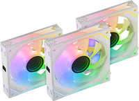 Mars Gaming MF-LINKFINITYKIT, Kit 3x Ventiladores Modulares PWM 120mm, Sistema de Conexión LINKFINITY, Iluminación Infinity Mirror ARGB 360º y Controladora ARGB, Ultra-silenciosos 12dB, Blanco