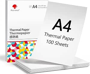 Phomemo 100Pcs Thermopapier A4 für M08F M834 M832D Mobiler Drucker
