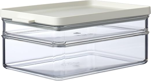 Mepal - Frühstücks-Kühlschrankbehälter Duo Omnia - 2-lagige Frischhaltedosen - Aufbewahrungsbox für Aufschnitt & Käse - Küchenaufbewahrung & Organisation - 500 ml & 1200 ml - Nordic White