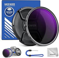 NEEWER 67mm Filtro ND Variable ND2-400 (1-9 Paradas) con Tapa de Lente, Cordón, Paño de Limpieza, Ajuste Preciso de Densidad Neutra, Vidrio Optico Multicapa Resistente a Huellas Dactilares y Rayones