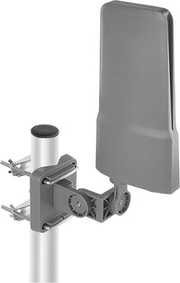 EMOS Antena Exterior con Amplificador para recepción de Larga Distancia, VHF/UHF/Dab para televisión DVB-T/DVB-T2, Alcance de 0 a 80 km, Filtro de Bloqueo LTE Integrado, Filtro 4G y 5G