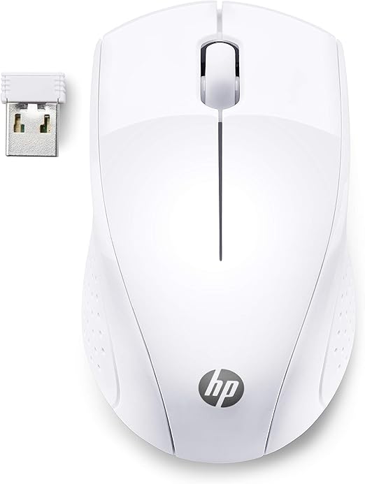 HP 220 - Ratón Inalámbrico (1600 PPP, 2 Botones y una Rueda de Desplazamiento, Tecnología LED Azul, Batería 15 Meses Duración, Windows 7, 8, 10; Mac OS; Chrome™ OS), Color Blanco (Snow White)