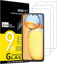 NEW'C 3 Piezas, Protector Pantalla para Xiaomi Redmi 13C 5G/4G, Xiaomi Poco C65, Cristal Templado Antiarañazos, Antihuellas, Sin Burbujas, Dureza 9H, 0.33 mm Ultra Transparente, Ultra Resistente