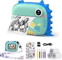 HiMont Camara Fotos Infantil instantanea y Cámara de Vídeo, 20MP & 1080P, con Papel de Impresión y Tarjeta SD de 32G,Regalos para Niños