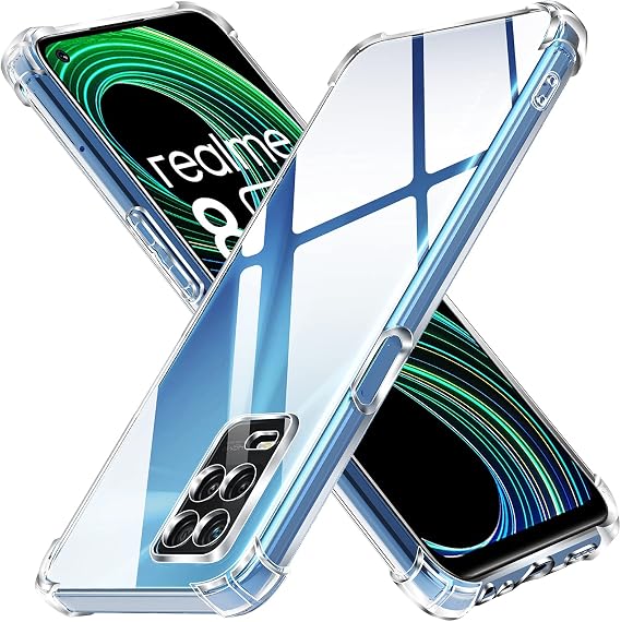 ivoler Funda para Realme 8S 5G / Realme 8 5G / Realme Narzo 30 5G, Carcasa Protectora Antigolpes Transparente con Cojín Esquina Parachoques, Suave TPU Silicona Caso Delgada Anti-Choques Case