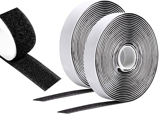 Vinabo Scratch Autocollant Double Face 8 M X 20 MM, Hook Loop Rubans Ruban AdhéSif Puissant à Crochets Et Boucles pour La Couture (Noir)