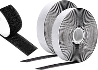 Vinabo Scratch Autocollant Double Face 8 M X 20 MM, Hook Loop Rubans Ruban AdhéSif Puissant à Crochets Et Boucles pour La Couture (Noir)