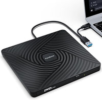 PeroBuno Lector CD/DVD Externo, USB 3.0 y Type-C Grabadora CD DVD Externa