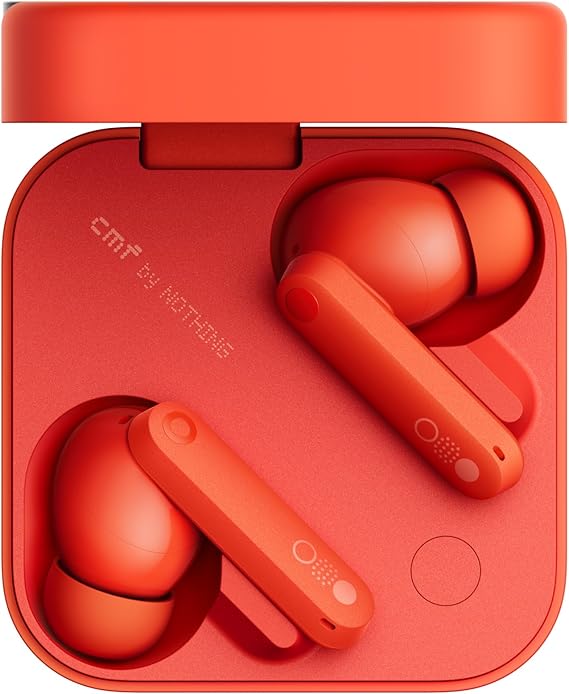 CMF by Nothing Buds Pro 2 Auriculares inalámbricos con Sonido HiFi, 50 dB Cancelación Activa de Ruido híbrida, 6 micrófonos HD y Efecto Audio Espacial - Naranja