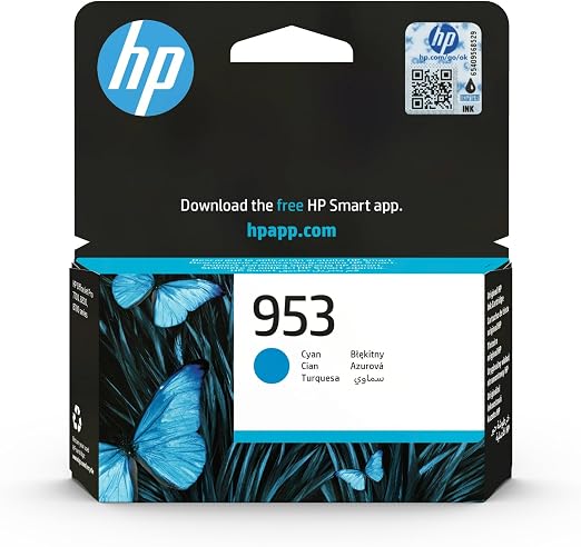 HP 953 - Cartucho de Tinta para impresoras (estándar, Compatible con OfficeJet Pro 8210/8218/8710 AiO/8715 AiO), Cian