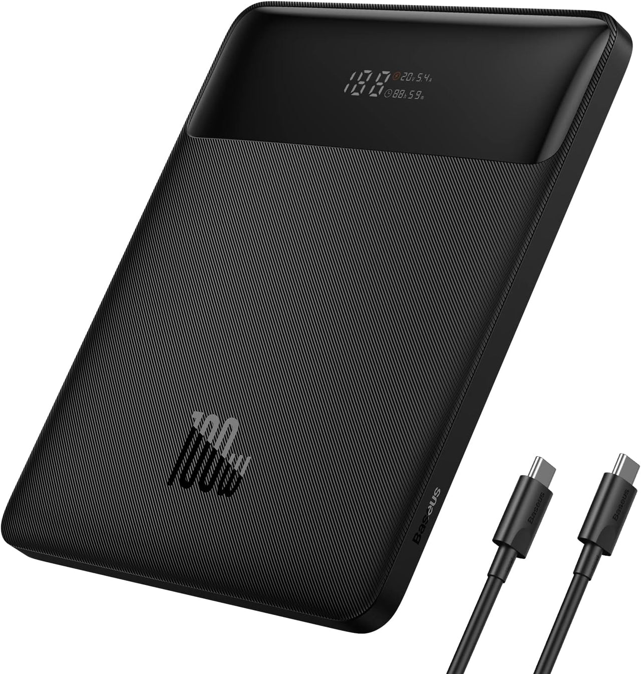 Baseus Power Bank 20000mAh, 65W Powerbank para Portátil, PD 3.0/QC 4.0, Batería Externa USB-C, Tres Salidas, Carga Rápida, con Pantalla LED para iPhone/Samsung/Macbook/iPad Pro