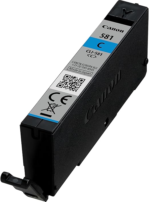 Canon CLI-581 C, Cartucho de Tinta Original Cian, Cartucho de Tinta Independiente, Compatible con Impresoras de Inyección de Tinta PIXMA