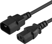 PremiumCord Kaltgeräteverlängerung para PC 230V 1m, Verlängerungskabel IEC 320, Buchse auf Stecker, IEC 320 C13 auf C14, Stromkabel, Farbe Negro