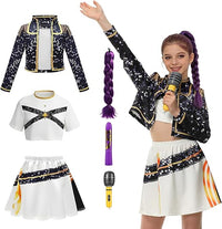 K-p0p Dem0n Cosplay Disfraz, Raveparty Disfraz de carnaval para niños, Kp0p Hunters Rumi Disfraz de niña, Disfraz Ru-mi Kp0p Niña, Para Fiestas Navideñas Carnaval Y Juegos De Rol Para Niñas (150)