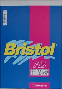 Blasetti BRISTOL bloc de notas - Block Notes con grapas a cuadros, ideal para apuntes, formato A5 (15cm x 21cm) – Rayado 5M (5mm) sin márgenes. Pack 10 unidades