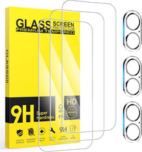 Niphabe 3 Piezas Protector Pantalla Para iPhone 17 con Protector Camara Para iPhone 17, 6,3 Pulgadas, Dureza 9H, HD Cristal Templado, Antiarañazos, Antihuellas, Sin Burbujas, Transparente