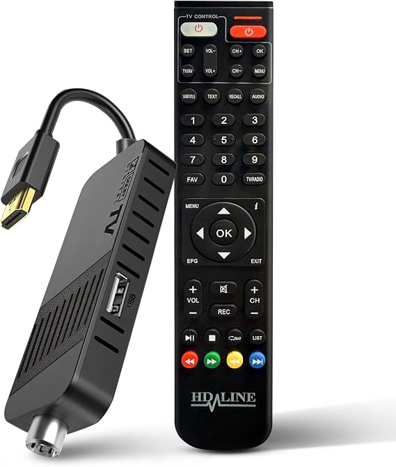 Hd-line Decodificador Digital terrestre DVB-T2 2024, Full HD 1080P, Mando a Distancia Bluetooth, Oculto detrás de la TV, Pantalla Digital, H265 HEVC 10 bits
