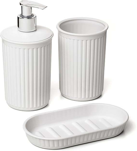 TATAY Set de Baño Sobremesa con Dosificador Libre de BPA Jabonera Baobab