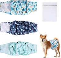3 Packs Pañales para Perros Hembra,Pañales Lavables Super Absorbentes para Perros,Reutilizables, para Macho,Vientre Bandas para Perro Pequeños Medianos Grandes (L)