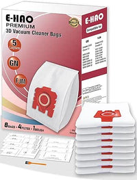 E-HAO Pack de 8 Bolsas de Polvo 3D Mejoradas para Aspiradoras Miele, Recambio para las Series FJM y GN. Compatible con modelos: Complete C1/C2/C3, Compact C1/C2, Classic C1, S8, S6, S5, S4, S2