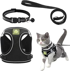 WSXQAZ Arnés Gato Ajustable Reflectante, Arnes para Gatos Antiescape Set