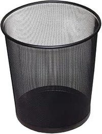 D.RECT 26,5x28cm | Forma Circolare | in Rete Gettacarte Metallo Carta Cestino Scrivanie para Ufficio | 12L, negro, 26.5x26.5x28.30